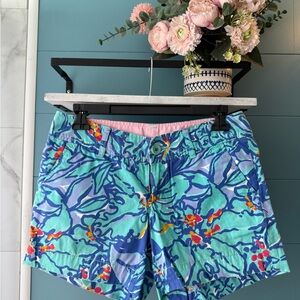 Lilly Pulitzer Callahan Shorts – “Mai Tai” Print (Iris Blue)